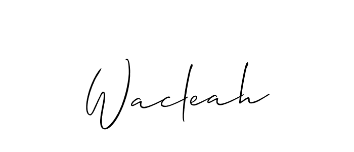 if you are searching for the best signature style for your name Wacleah. so please give up your signature search. here we have designed multiple signature styles  using Allison_Script. Wacleah signature style 2 images and pictures png