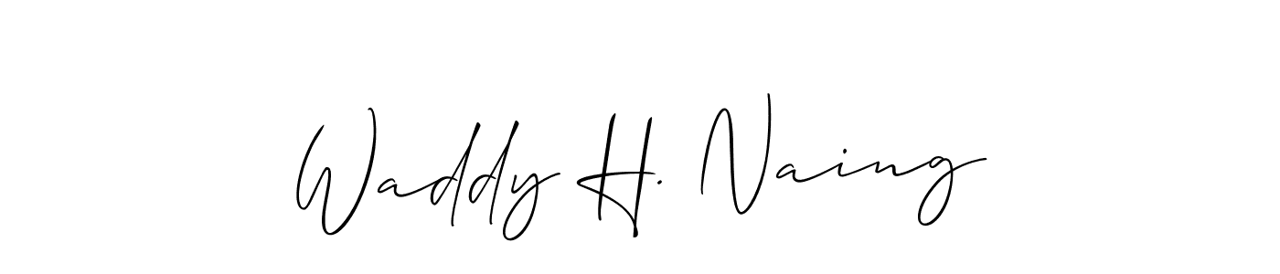 It looks lik you need a new signature style for name Waddy H. Naing. Design unique handwritten (Allison_Script) signature with our free signature maker in just a few clicks. Waddy H. Naing signature style 2 images and pictures png