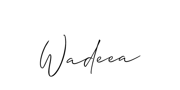 Make a beautiful signature design for name Wadeea. With this signature (Allison_Script) style, you can create a handwritten signature for free. Wadeea signature style 2 images and pictures png