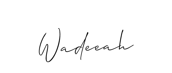 You should practise on your own different ways (Allison_Script) to write your name (Wadeeah) in signature. don't let someone else do it for you. Wadeeah signature style 2 images and pictures png