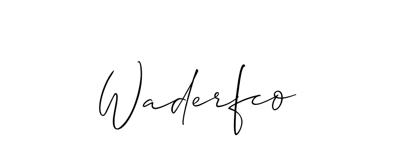 Waderfco stylish signature style. Best Handwritten Sign (Allison_Script) for my name. Handwritten Signature Collection Ideas for my name Waderfco. Waderfco signature style 2 images and pictures png