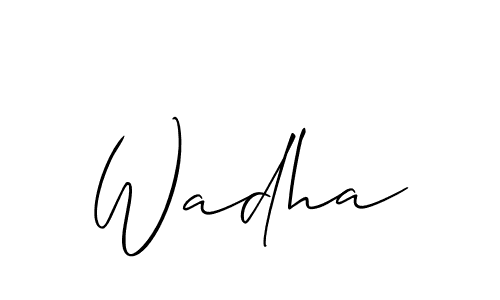 Allison_Script is a professional signature style that is perfect for those who want to add a touch of class to their signature. It is also a great choice for those who want to make their signature more unique. Get Wadha name to fancy signature for free. Wadha signature style 2 images and pictures png