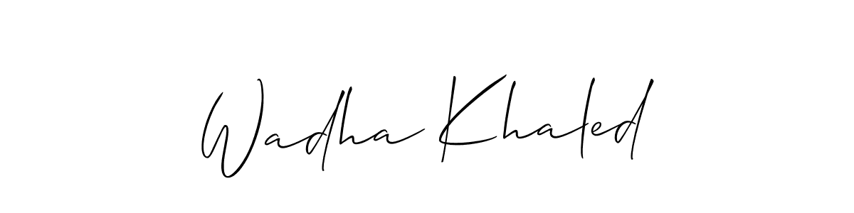 Also we have Wadha Khaled name is the best signature style. Create professional handwritten signature collection using Allison_Script autograph style. Wadha Khaled signature style 2 images and pictures png