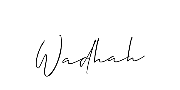 Wadhah stylish signature style. Best Handwritten Sign (Allison_Script) for my name. Handwritten Signature Collection Ideas for my name Wadhah. Wadhah signature style 2 images and pictures png