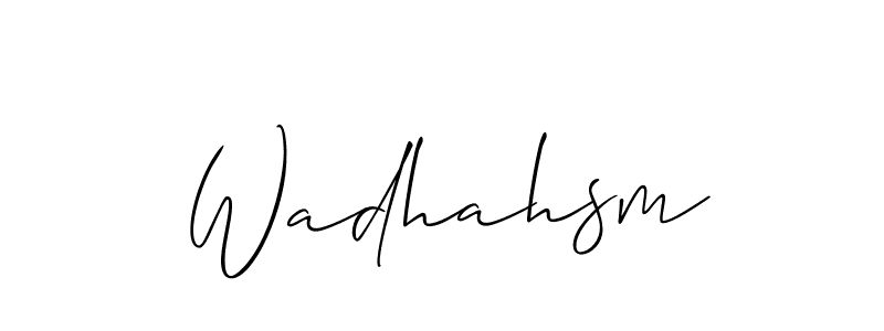 Design your own signature with our free online signature maker. With this signature software, you can create a handwritten (Allison_Script) signature for name Wadhahsm. Wadhahsm signature style 2 images and pictures png