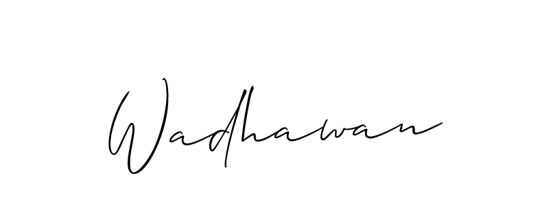 if you are searching for the best signature style for your name Wadhawan. so please give up your signature search. here we have designed multiple signature styles  using Allison_Script. Wadhawan signature style 2 images and pictures png