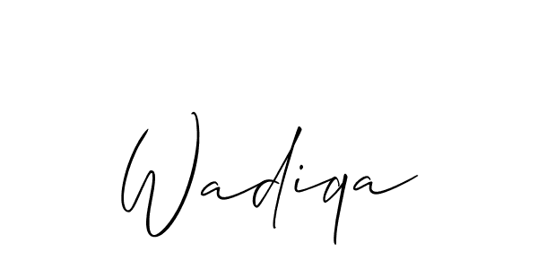 Also we have Wadiqa name is the best signature style. Create professional handwritten signature collection using Allison_Script autograph style. Wadiqa signature style 2 images and pictures png