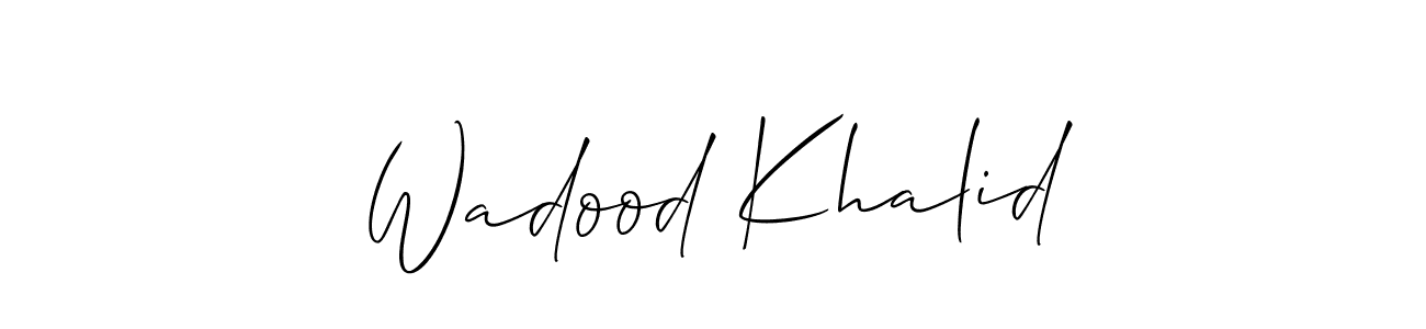 How to make Wadood Khalid name signature. Use Allison_Script style for creating short signs online. This is the latest handwritten sign. Wadood Khalid signature style 2 images and pictures png