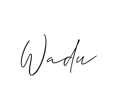 Also we have Wadu name is the best signature style. Create professional handwritten signature collection using Allison_Script autograph style. Wadu signature style 2 images and pictures png