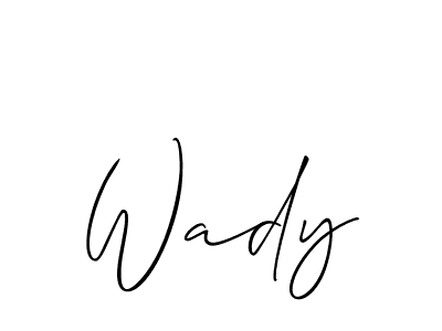 The best way (Allison_Script) to make a short signature is to pick only two or three words in your name. The name Wady include a total of six letters. For converting this name. Wady signature style 2 images and pictures png