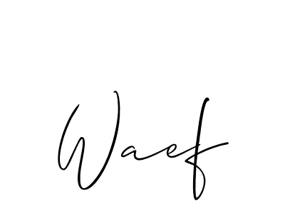The best way (Allison_Script) to make a short signature is to pick only two or three words in your name. The name Waef include a total of six letters. For converting this name. Waef signature style 2 images and pictures png