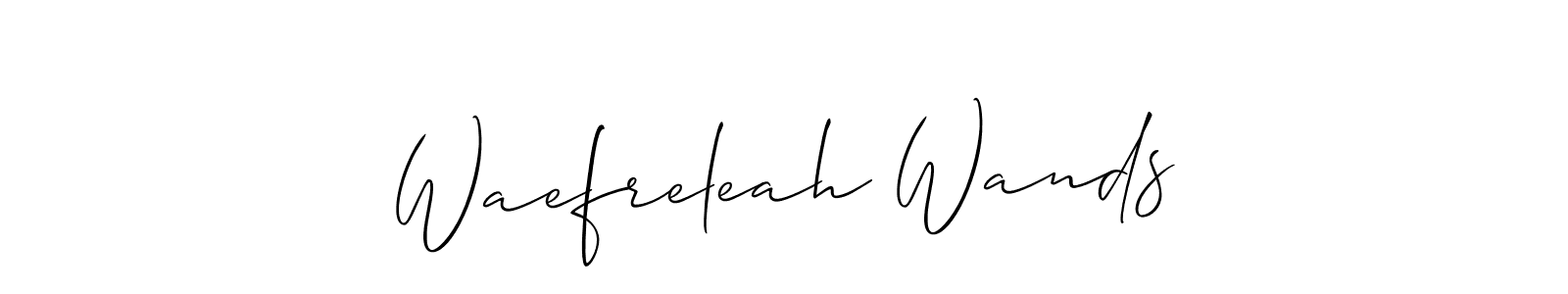 Create a beautiful signature design for name Waefreleah Wands. With this signature (Allison_Script) fonts, you can make a handwritten signature for free. Waefreleah Wands signature style 2 images and pictures png