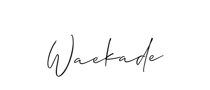 How to make Waekade signature? Allison_Script is a professional autograph style. Create handwritten signature for Waekade name. Waekade signature style 2 images and pictures png