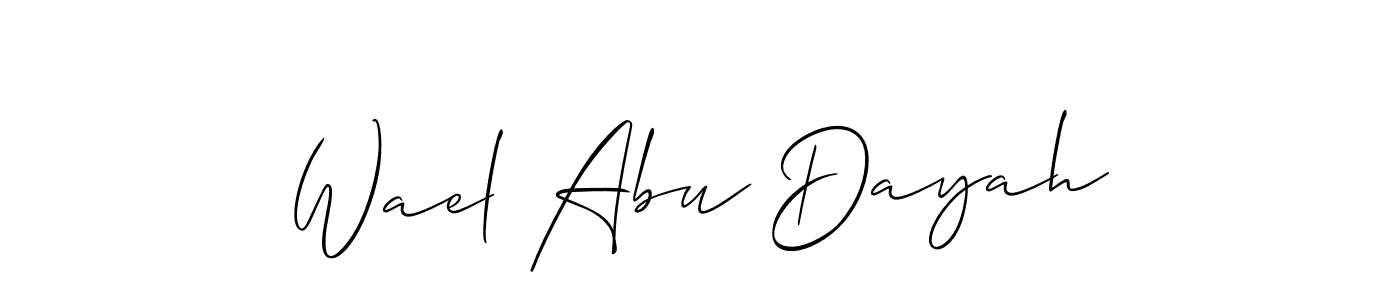 The best way (Allison_Script) to make a short signature is to pick only two or three words in your name. The name Wael Abu Dayah include a total of six letters. For converting this name. Wael Abu Dayah signature style 2 images and pictures png