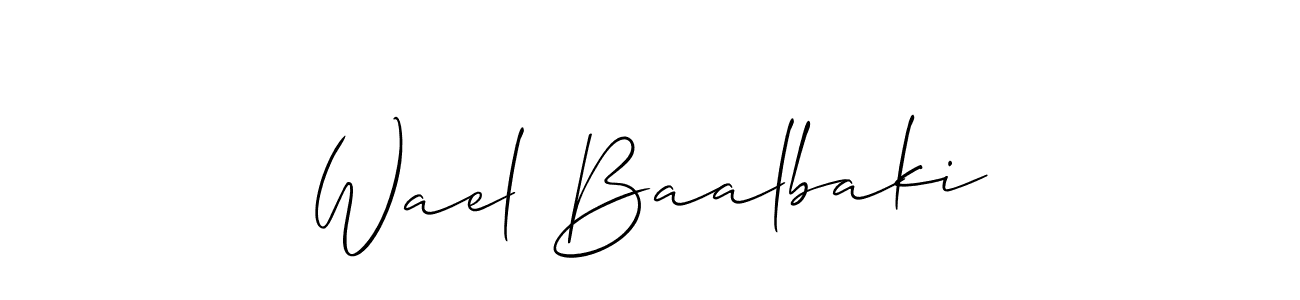 Best and Professional Signature Style for Wael Baalbaki. Allison_Script Best Signature Style Collection. Wael Baalbaki signature style 2 images and pictures png