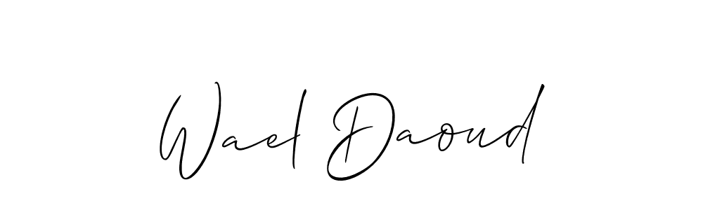 Use a signature maker to create a handwritten signature online. With this signature software, you can design (Allison_Script) your own signature for name Wael Daoud. Wael Daoud signature style 2 images and pictures png