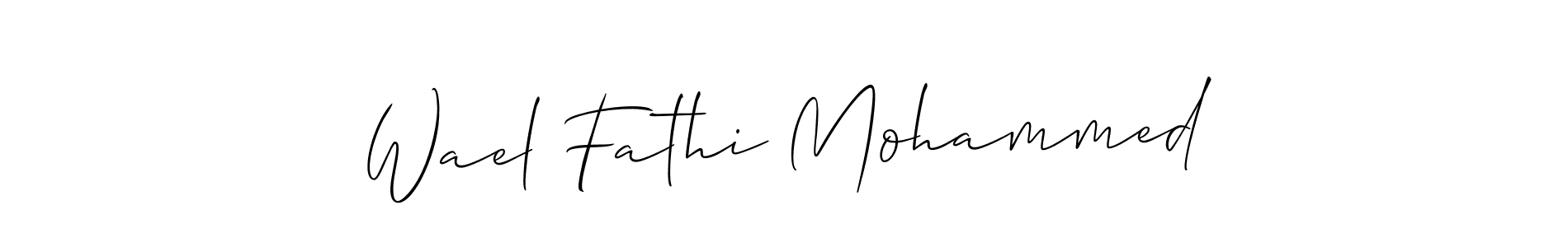 Make a beautiful signature design for name Wael Fathi Mohammed. With this signature (Allison_Script) style, you can create a handwritten signature for free. Wael Fathi Mohammed signature style 2 images and pictures png