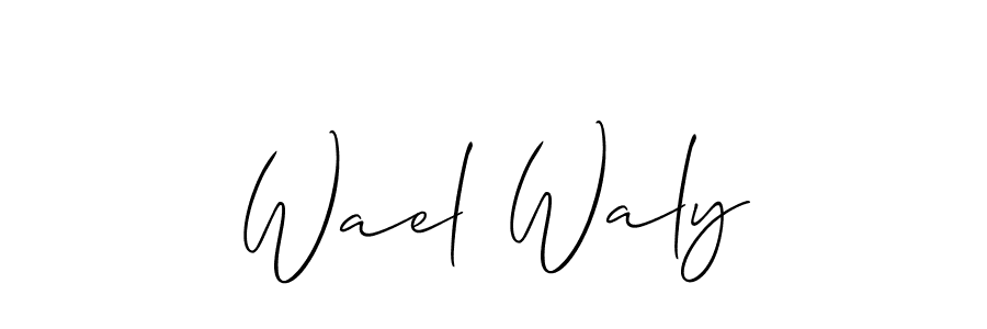 You should practise on your own different ways (Allison_Script) to write your name (Wael Waly) in signature. don't let someone else do it for you. Wael Waly signature style 2 images and pictures png
