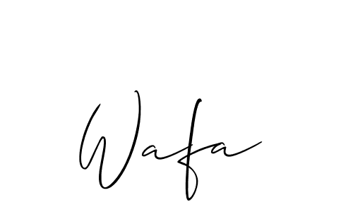 Also You can easily find your signature by using the search form. We will create Wafa  name handwritten signature images for you free of cost using Allison_Script sign style. Wafa  signature style 2 images and pictures png