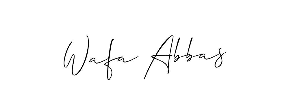 It looks lik you need a new signature style for name Wafa Abbas. Design unique handwritten (Allison_Script) signature with our free signature maker in just a few clicks. Wafa Abbas signature style 2 images and pictures png