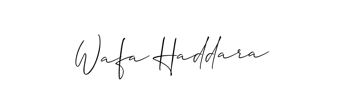 How to Draw Wafa Haddara signature style? Allison_Script is a latest design signature styles for name Wafa Haddara. Wafa Haddara signature style 2 images and pictures png