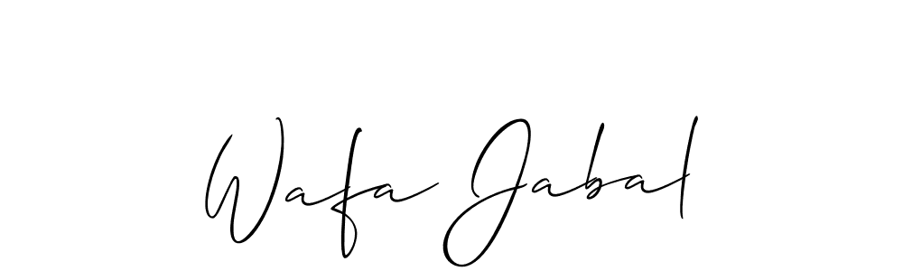 Also we have Wafa Jabal name is the best signature style. Create professional handwritten signature collection using Allison_Script autograph style. Wafa Jabal signature style 2 images and pictures png