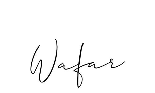 How to make Wafar signature? Allison_Script is a professional autograph style. Create handwritten signature for Wafar name. Wafar signature style 2 images and pictures png