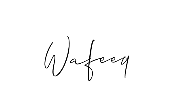 Wafeeq stylish signature style. Best Handwritten Sign (Allison_Script) for my name. Handwritten Signature Collection Ideas for my name Wafeeq. Wafeeq signature style 2 images and pictures png