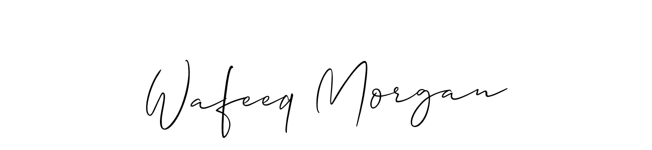 How to make Wafeeq Morgan name signature. Use Allison_Script style for creating short signs online. This is the latest handwritten sign. Wafeeq Morgan signature style 2 images and pictures png