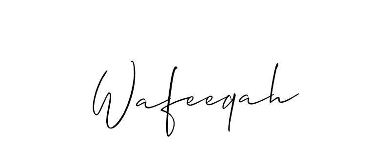 This is the best signature style for the Wafeeqah name. Also you like these signature font (Allison_Script). Mix name signature. Wafeeqah signature style 2 images and pictures png