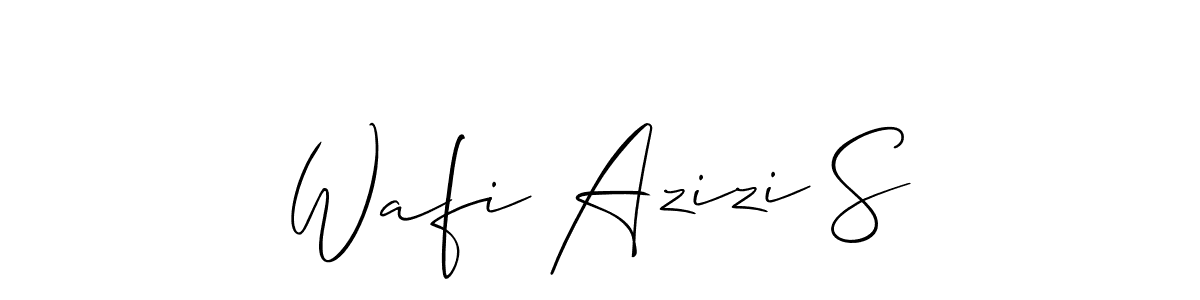 Use a signature maker to create a handwritten signature online. With this signature software, you can design (Allison_Script) your own signature for name Wafi Azizi S. Wafi Azizi S signature style 2 images and pictures png