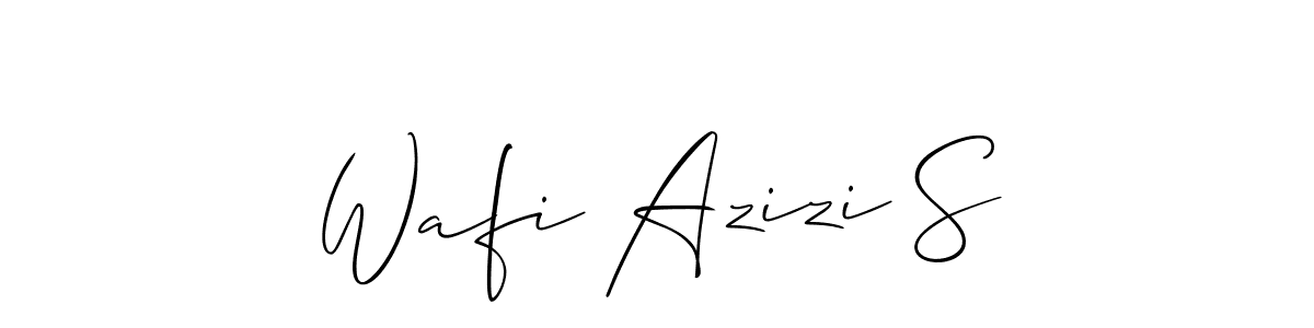 Use a signature maker to create a handwritten signature online. With this signature software, you can design (Allison_Script) your own signature for name Wafi Azizi S. Wafi Azizi S signature style 2 images and pictures png