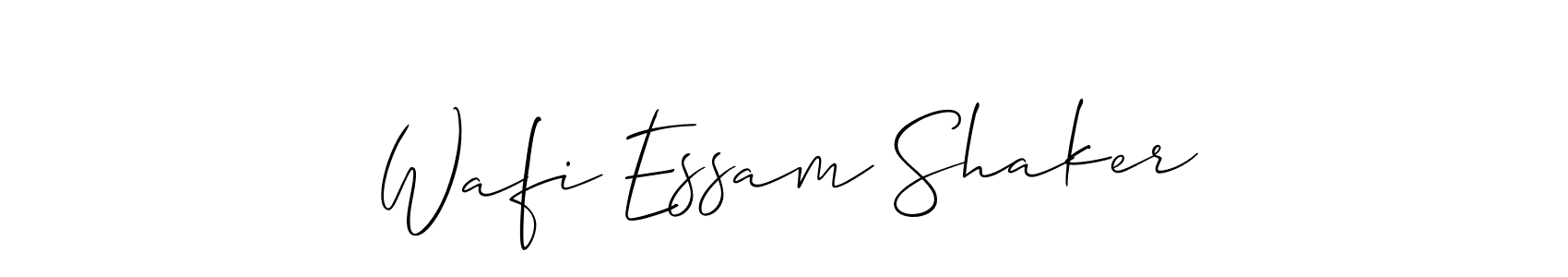 You should practise on your own different ways (Allison_Script) to write your name (Wafi Essam Shaker) in signature. don't let someone else do it for you. Wafi Essam Shaker signature style 2 images and pictures png