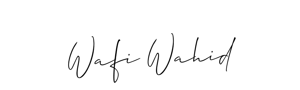 if you are searching for the best signature style for your name Wafi Wahid. so please give up your signature search. here we have designed multiple signature styles  using Allison_Script. Wafi Wahid signature style 2 images and pictures png