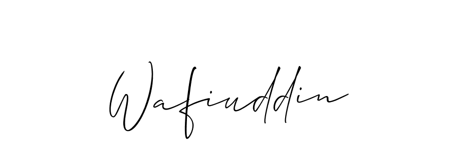 How to make Wafiuddin name signature. Use Allison_Script style for creating short signs online. This is the latest handwritten sign. Wafiuddin signature style 2 images and pictures png