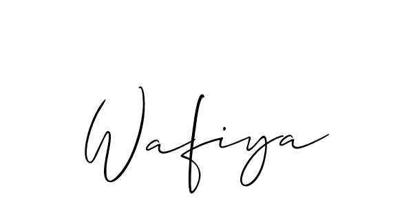 Allison_Script is a professional signature style that is perfect for those who want to add a touch of class to their signature. It is also a great choice for those who want to make their signature more unique. Get Wafiya name to fancy signature for free. Wafiya signature style 2 images and pictures png