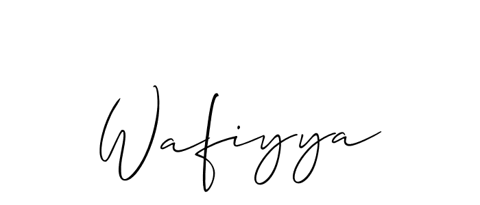 Create a beautiful signature design for name Wafiyya. With this signature (Allison_Script) fonts, you can make a handwritten signature for free. Wafiyya signature style 2 images and pictures png