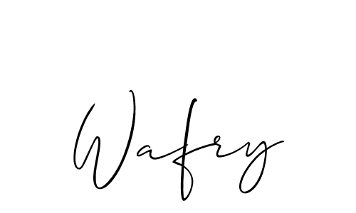 It looks lik you need a new signature style for name Wafry. Design unique handwritten (Allison_Script) signature with our free signature maker in just a few clicks. Wafry signature style 2 images and pictures png