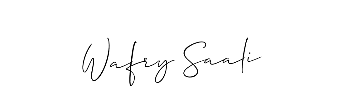 How to make Wafry Saali name signature. Use Allison_Script style for creating short signs online. This is the latest handwritten sign. Wafry Saali signature style 2 images and pictures png