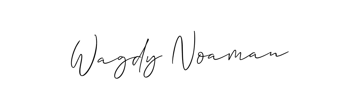 Also You can easily find your signature by using the search form. We will create Wagdy Noaman name handwritten signature images for you free of cost using Allison_Script sign style. Wagdy Noaman signature style 2 images and pictures png
