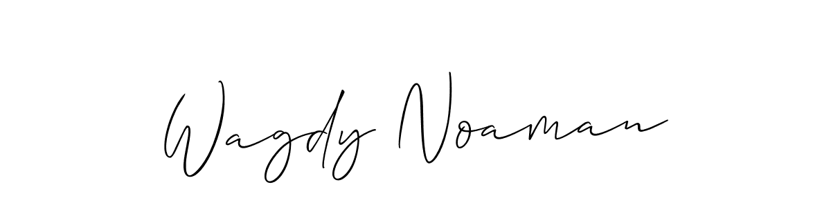 Use a signature maker to create a handwritten signature online. With this signature software, you can design (Allison_Script) your own signature for name Wagdy Noaman. Wagdy Noaman signature style 2 images and pictures png