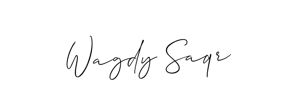 How to make Wagdy Saqr name signature. Use Allison_Script style for creating short signs online. This is the latest handwritten sign. Wagdy Saqr signature style 2 images and pictures png