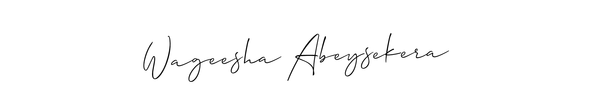 Similarly Allison_Script is the best handwritten signature design. Signature creator online .You can use it as an online autograph creator for name Wageesha Abeysekera. Wageesha Abeysekera signature style 2 images and pictures png