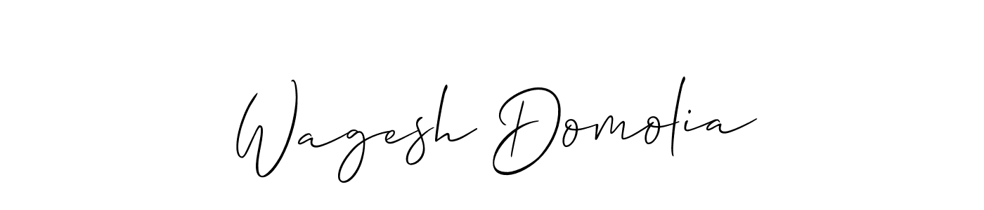 Use a signature maker to create a handwritten signature online. With this signature software, you can design (Allison_Script) your own signature for name Wagesh Domolia. Wagesh Domolia signature style 2 images and pictures png