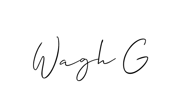 Use a signature maker to create a handwritten signature online. With this signature software, you can design (Allison_Script) your own signature for name Wagh G. Wagh G signature style 2 images and pictures png