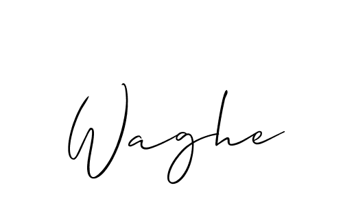 The best way (Allison_Script) to make a short signature is to pick only two or three words in your name. The name Waghe include a total of six letters. For converting this name. Waghe signature style 2 images and pictures png