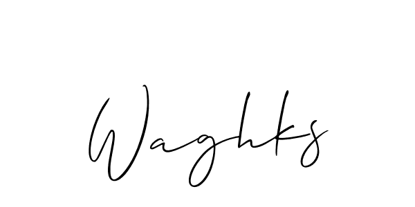 How to Draw Waghks signature style? Allison_Script is a latest design signature styles for name Waghks. Waghks signature style 2 images and pictures png