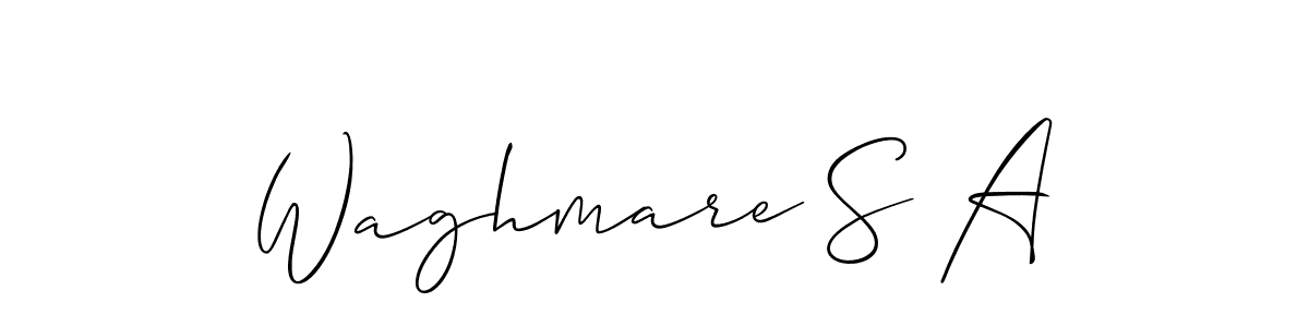 Also You can easily find your signature by using the search form. We will create Waghmare S A name handwritten signature images for you free of cost using Allison_Script sign style. Waghmare S A signature style 2 images and pictures png