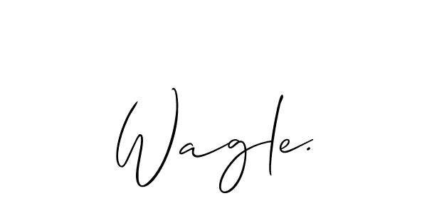 The best way (Allison_Script) to make a short signature is to pick only two or three words in your name. The name Wagle. include a total of six letters. For converting this name. Wagle. signature style 2 images and pictures png