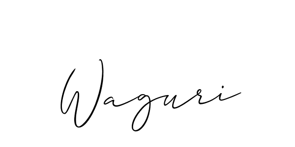 Design your own signature with our free online signature maker. With this signature software, you can create a handwritten (Allison_Script) signature for name Waguri. Waguri signature style 2 images and pictures png